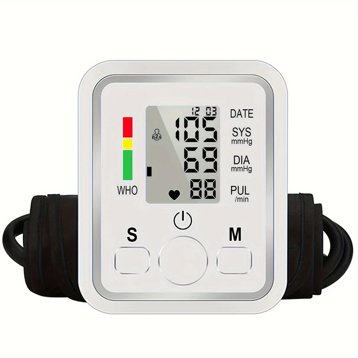 Automatic Upper Arm Blood Pressure Monitor With Memory