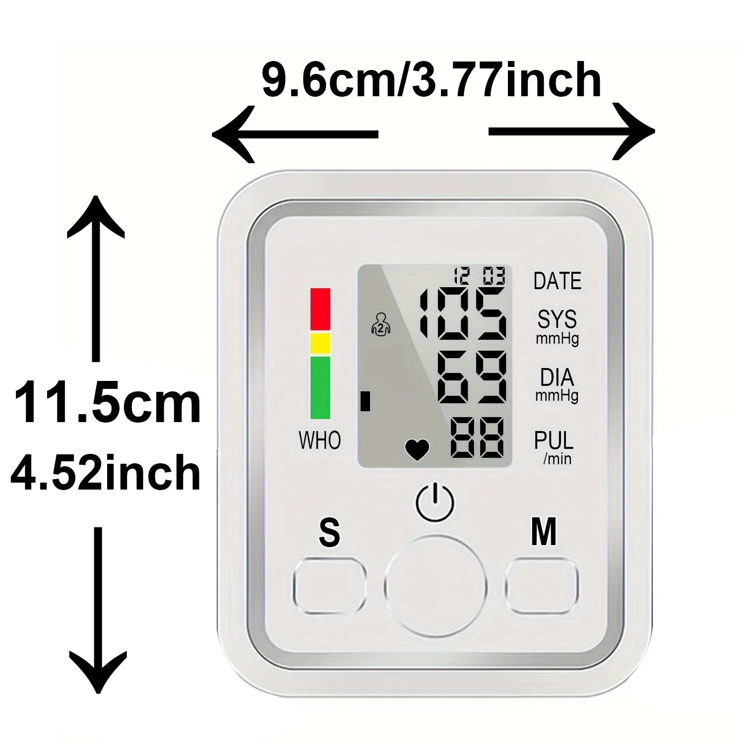 Automatic Upper Arm Blood Pressure Monitor With Memory
