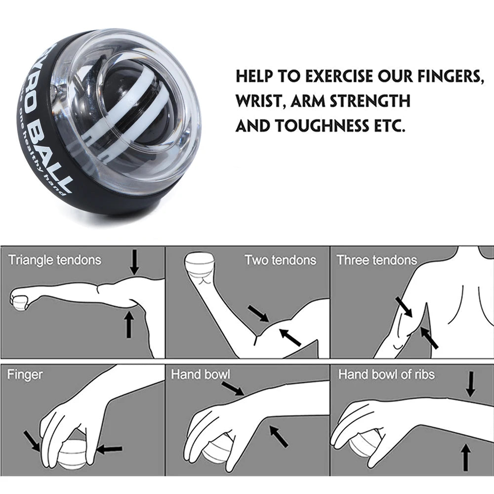 Auto-Start Wrist Gyro Ball Forearm and Grip Trainer