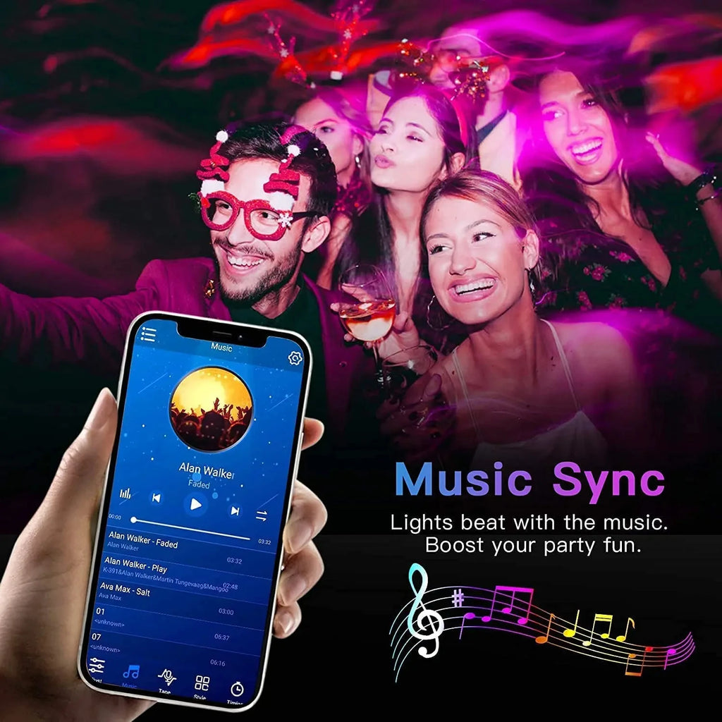 Bluetooth LED Strip Light with App and Remote Control