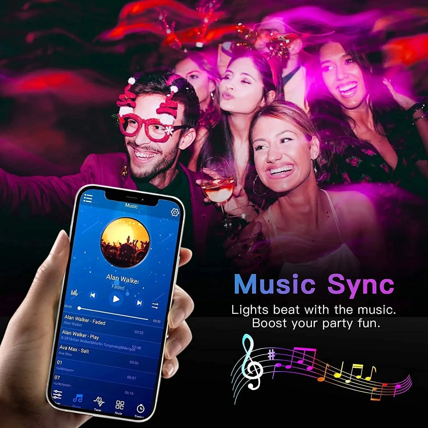 Bluetooth LED Strip Light with App and Remote Control