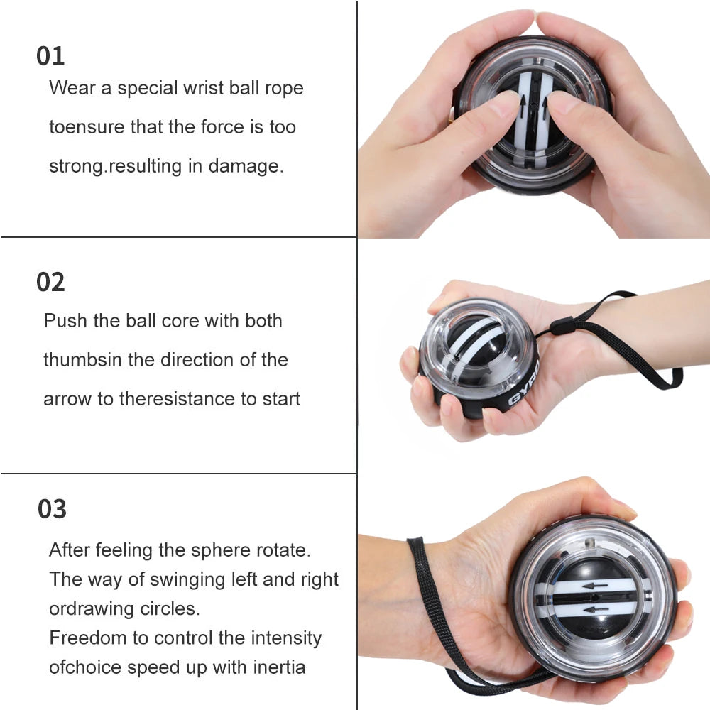 Auto-Start Wrist Gyro Ball Forearm and Grip Trainer
