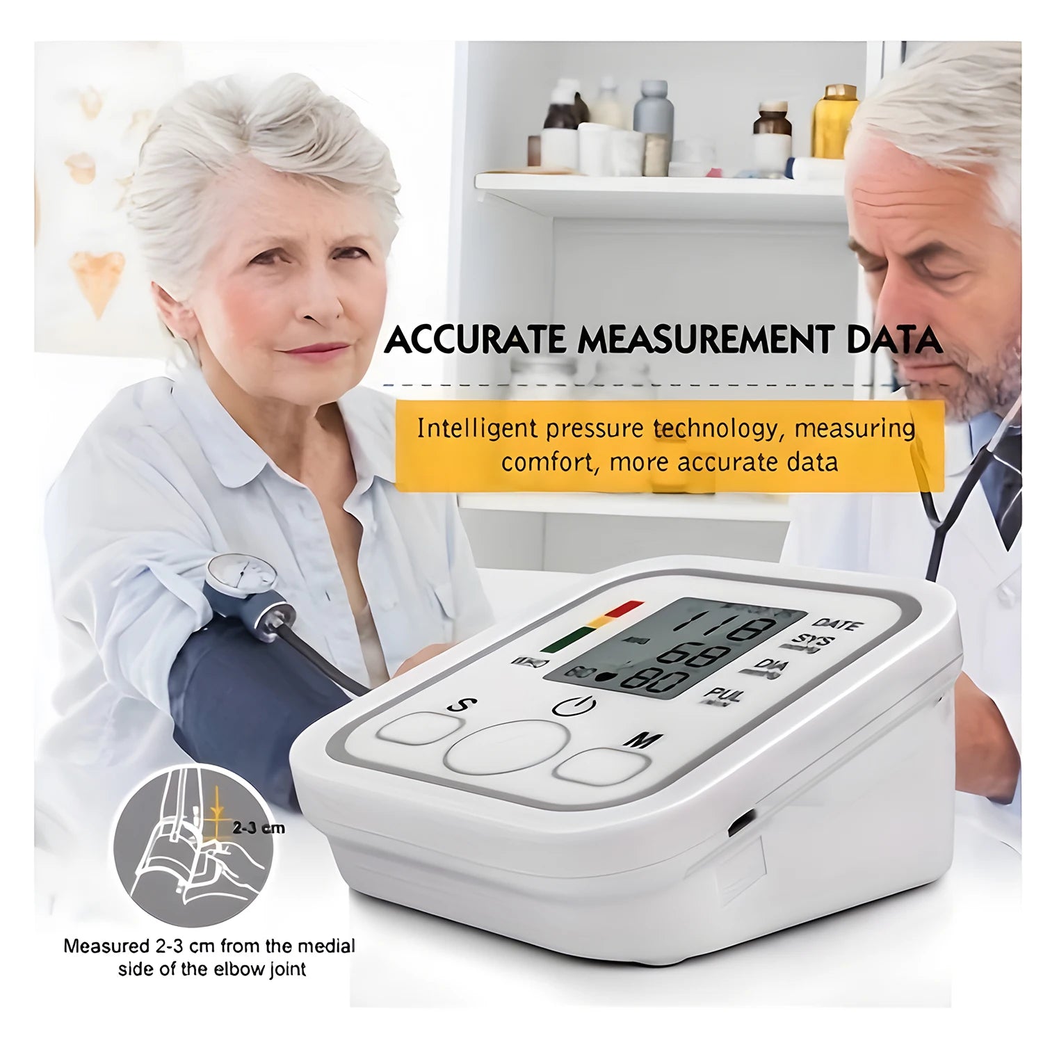 Automatic Upper Arm Blood Pressure Monitor With Memory