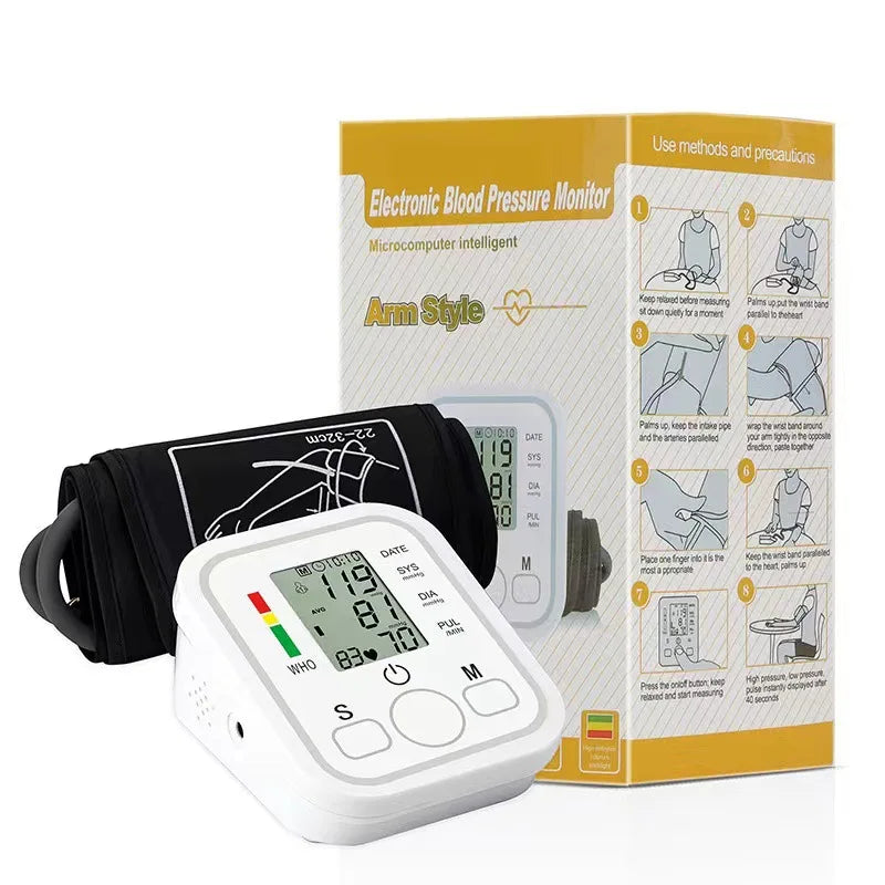 Automatic Upper Arm Blood Pressure Monitor With Memory